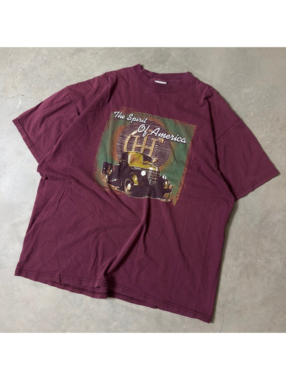 Vintage Tultex Graphic T-Shirt Mens 2XL Maroon Truck 90s Tee